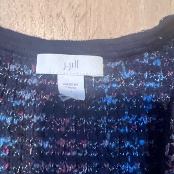 J. Jill Blue Tweeted Blazer Large - Picture 5 of 5